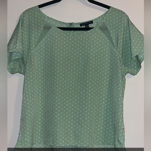 American Eagle Teal Polka-Dot Top | Size: M